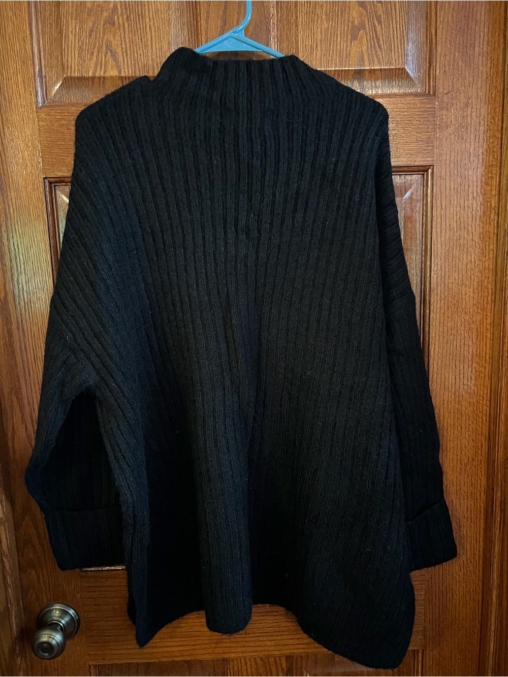 Old Navy 3X Black Knitted Pullover Sweater Tunic Length High Neck Wool Blend